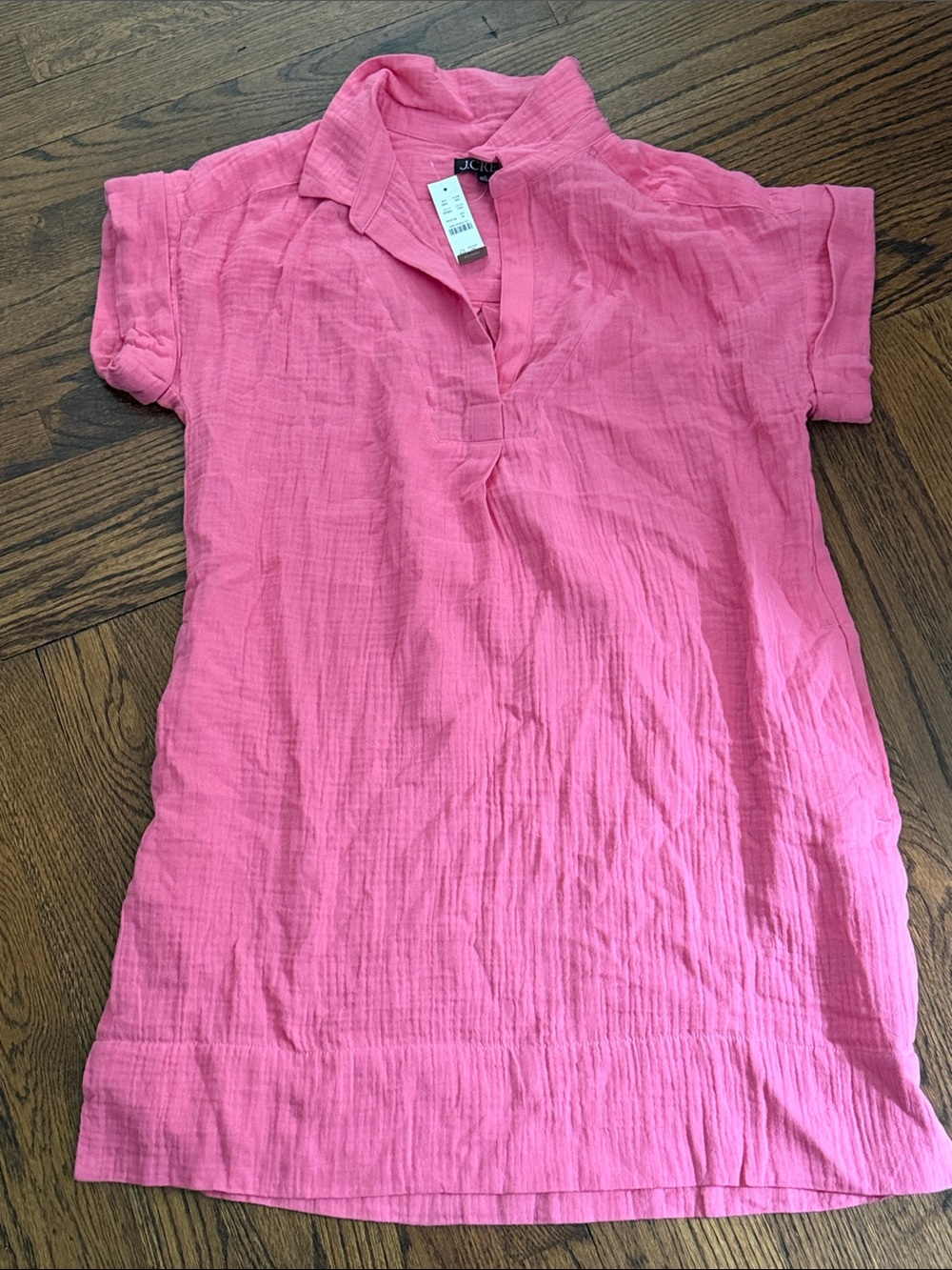 J. Crew Hot Pink Short-Sleeve coverup dress